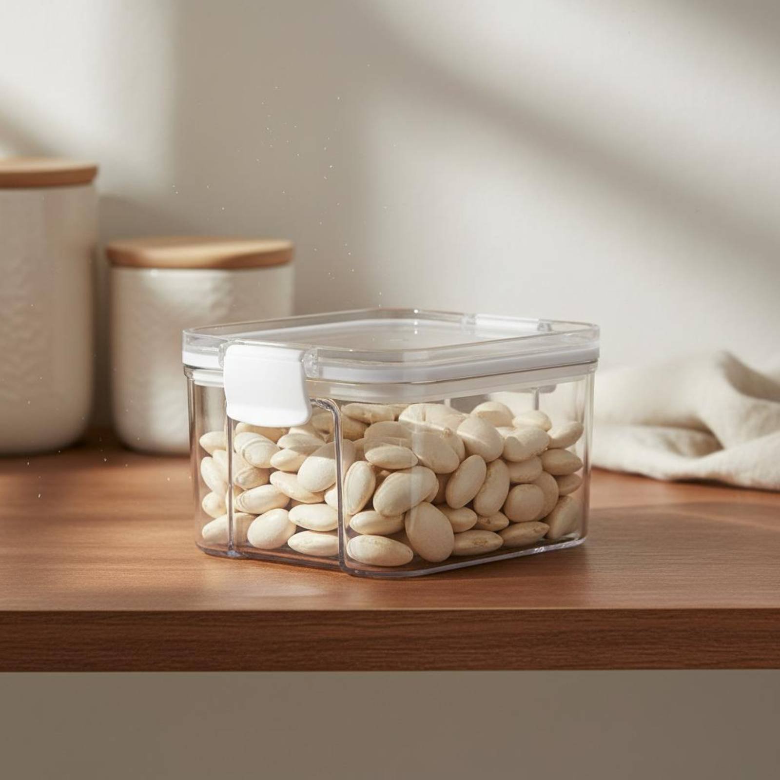 Food Storage Jars & Containers - ภาชนะเก็บอาหารสุญญากาศ ทนความชื้น กระปุกเก็บธัญพืชแบบปิดผนึก ภาชนะพลาสติกใสสำหรับวางบนเคาน์เตอร์