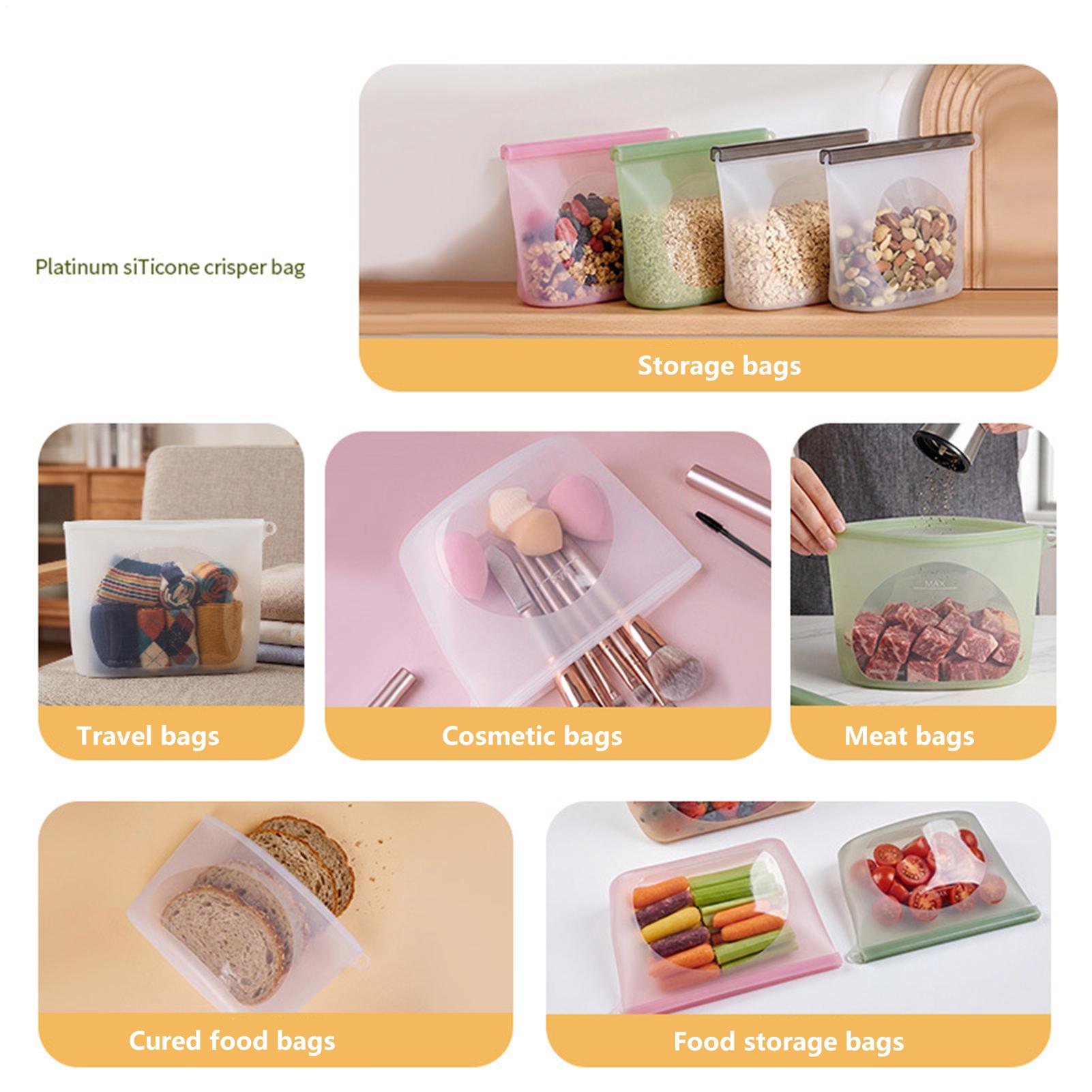 Ziploc Food Storage - ถุงเก็บอาหารแบบใช้ซ้ำได้ 1000 มล. ทนความร้อนสูง กระเป๋าเขียนได้ ซิปล็อค
