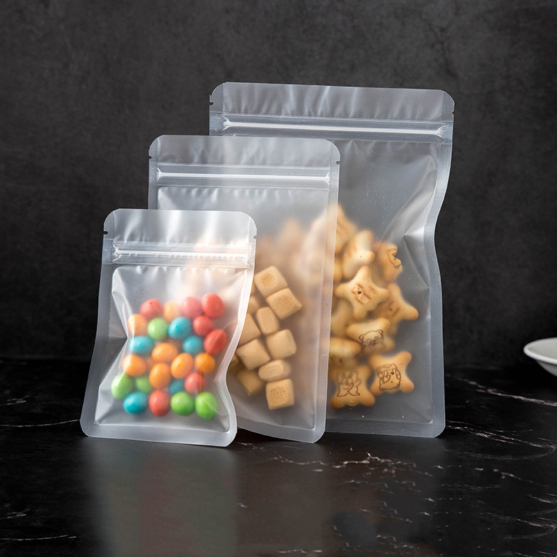 Ziploc Food Storage - 50Pcs Frosted Matte ซิปล็อคถุงอาหารชาบรรจุภัณฑ์อุปกรณ์จัดเก็บข้อมูล Resealable ของขวัญตกแต่งกันน้ำซีล