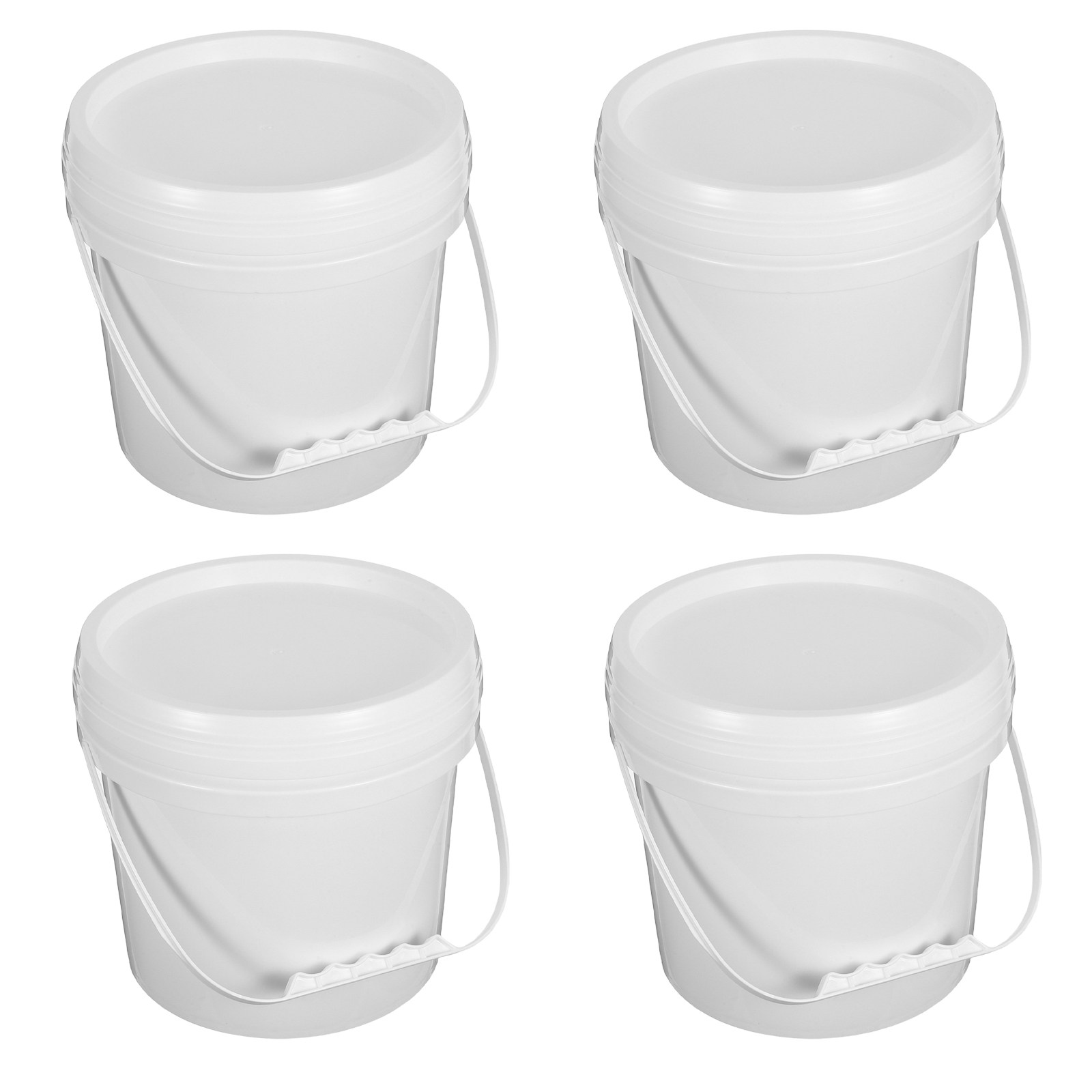 Food Storage In Pantry - ถังเก็บของขนาดใหญ่สีขาว ฝาปิดกันอากาศเข้า เกรดสำหรับอาหาร พร้อมหูจับ สำหรับเก็บนม ไอศกรีม