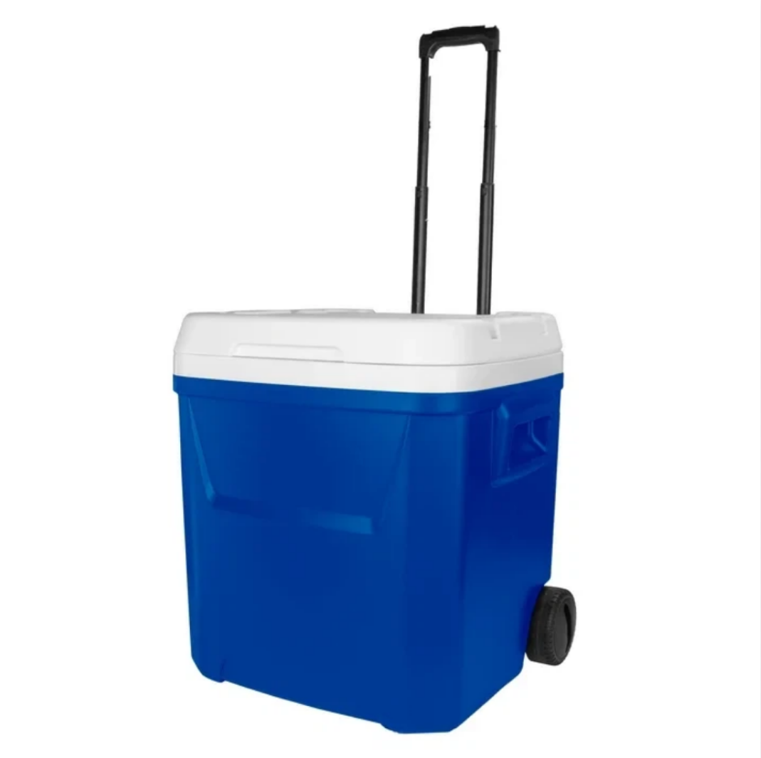 Food Storage Camping - กล่องเก็บความเย็นแบบแข็ง 60 ควอร์ต สีฟ้า Laguna พร้อมล้อเลื่อน