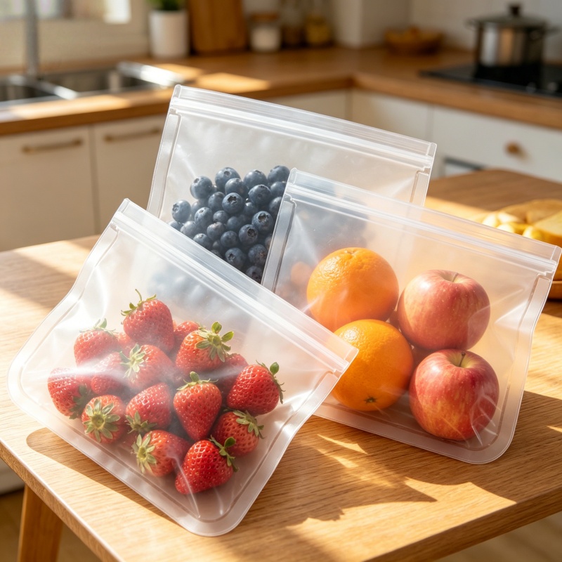 Food Storage Tupperware - ภาชนะเก็บอาหารซิลิโคน ถุงเก็บอาหารแบบใช้ซ้ำได้ ถุงใส่อาหารกลางวัน ถุงซิปล็อคแบบตั้งได้ ถ้วยใส่อาหารสด ภาชนะกันรั่วซึม