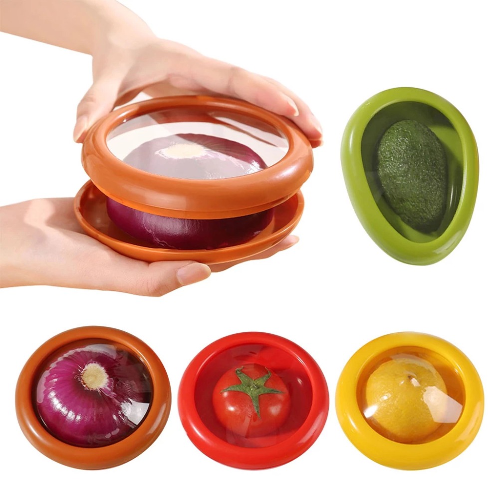 Food Storage Plastic Boxes - กล่องเก็บอาหารแบบใสสำหรับรักษาความสดของอะโวคาโด หัวหอม มะเขือเทศ มะนาว ภาชนะเก็บอาหารแบบปิดผนึกสำหรับผลไม้ในครัว