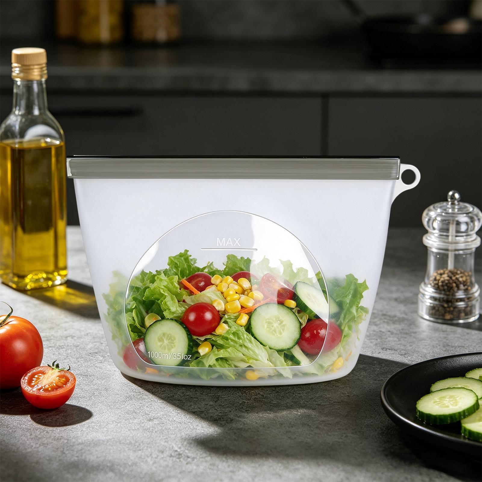 Ziploc Food Storage - ถุงเก็บอาหารแบบใช้ซ้ำได้ ภาชนะทนอุณหภูมิสูง ป้องกันการรั่วซึม ภาชนะใส่อาหารกลางวันแบบซิปล็อค สำหรับขนม ผัก
