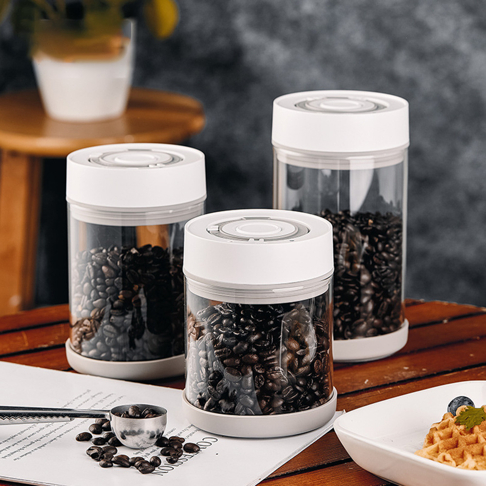 Food Storage Jars & Containers - โถแก้วเก็บเมล็ดกาแฟแบบกันความชื้นในครัว โถสูญญากาศอัตโนมัติอัจฉริยะ โถปิดผนึกอาหาร ผลไม้ ธัญพืช ชา