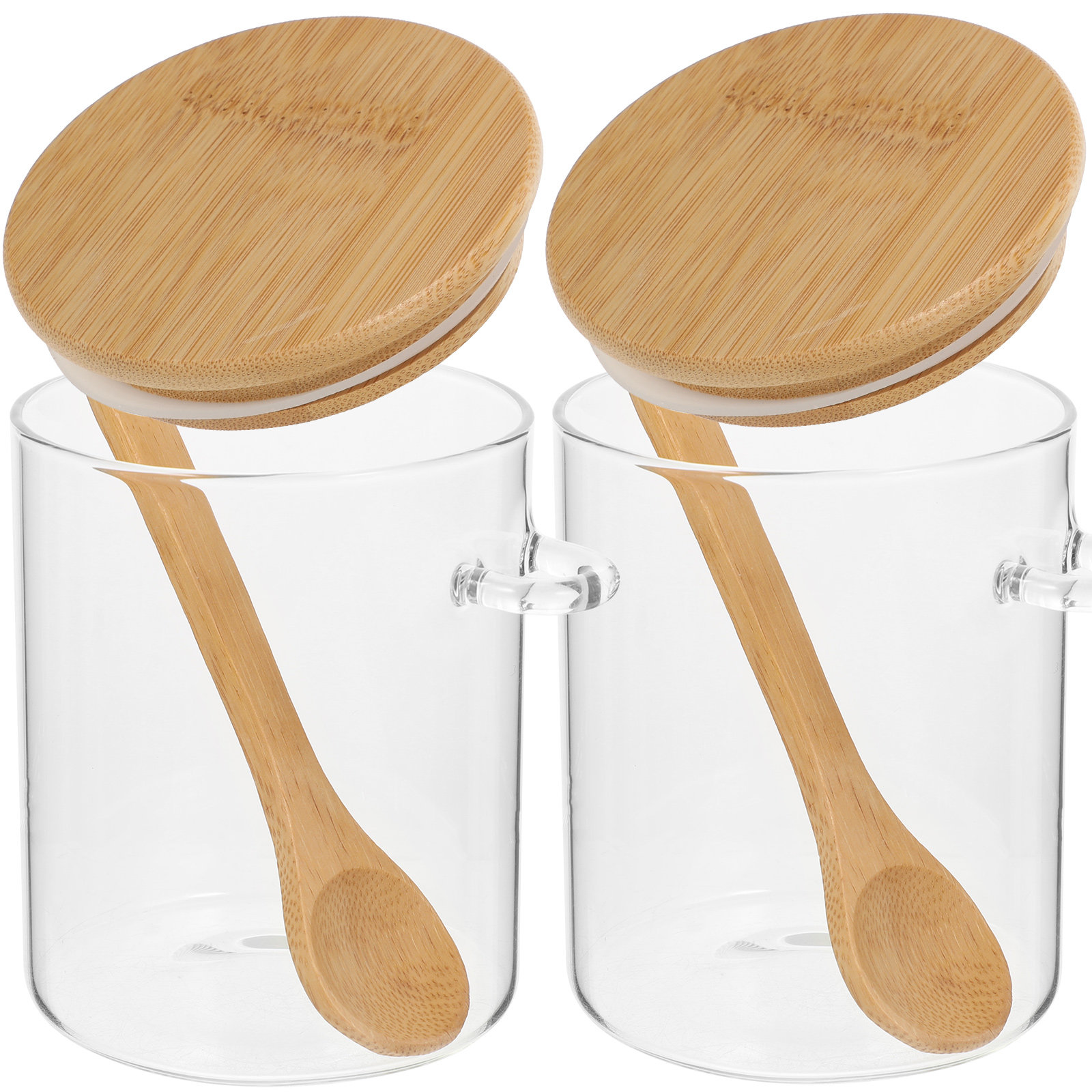 Food Storage Jars & Containers - 2 ชิ้น ภาชนะเก็บแป้งน้ำตาล โถใส่อาหารโปร่งใส โถแก้วสำหรับครัว ชาแก้ว