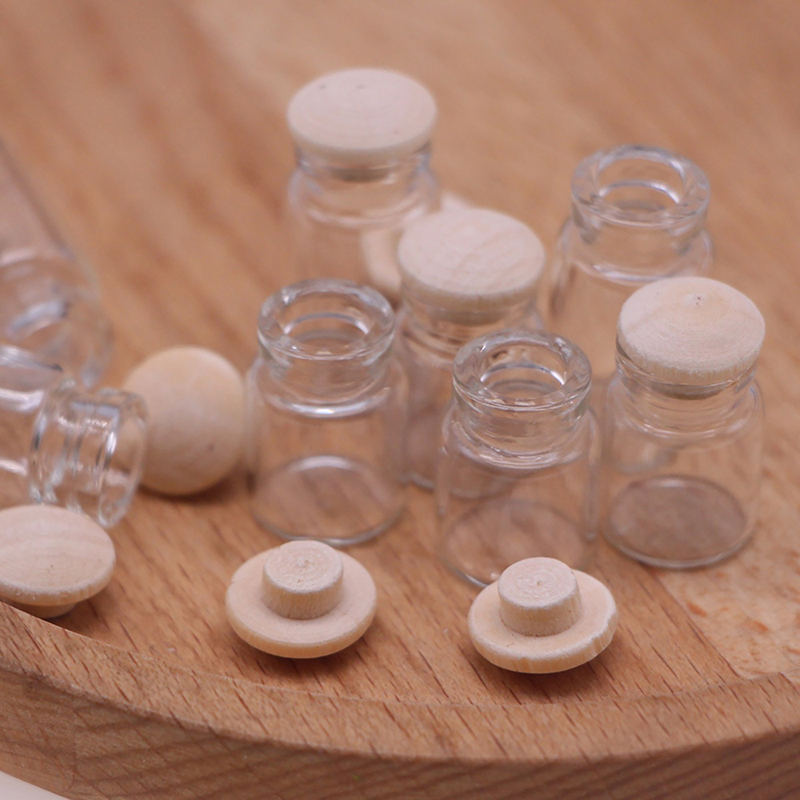 Food Storage With Lids - ขวดแก้วจิ๋วสำหรับบ้านตุ๊กตา ขนาด 1:12 จำนวน 4 ชิ้น