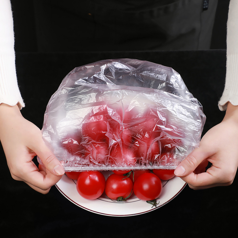 Food Storage Tupperware - 100 Pcs พลาสติกเกรดอาหารอาหารยืดยืดหยุ่นชามครัวห่อสดหมวกพลาสติกเครื่องครัว