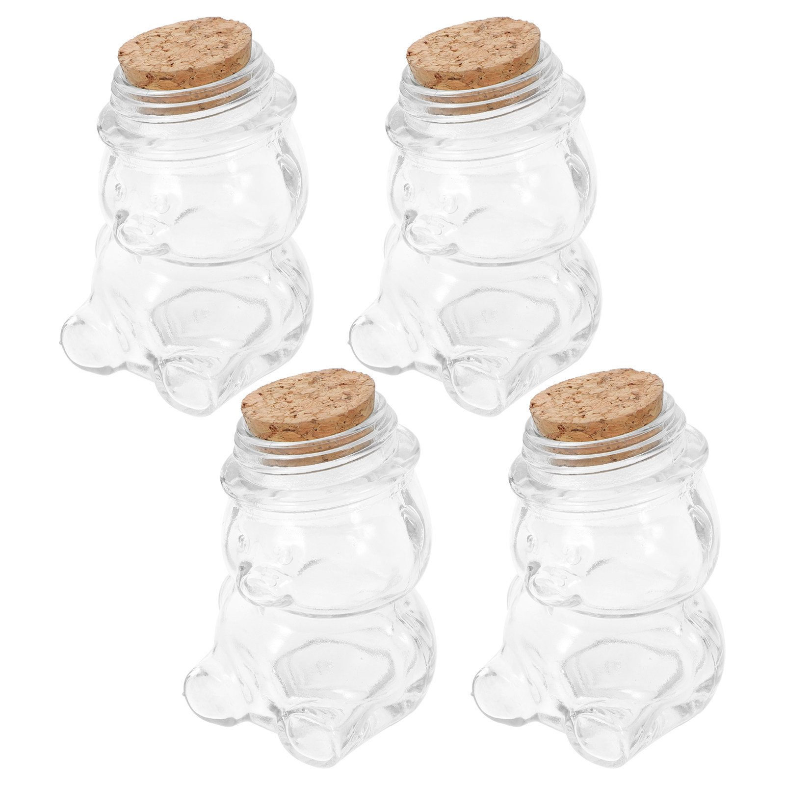 Food Storage Jars & Containers - ชุดโหลแก้วใส 4 ชิ้น สำหรับเก็บอาหาร ขนม บิสกิต