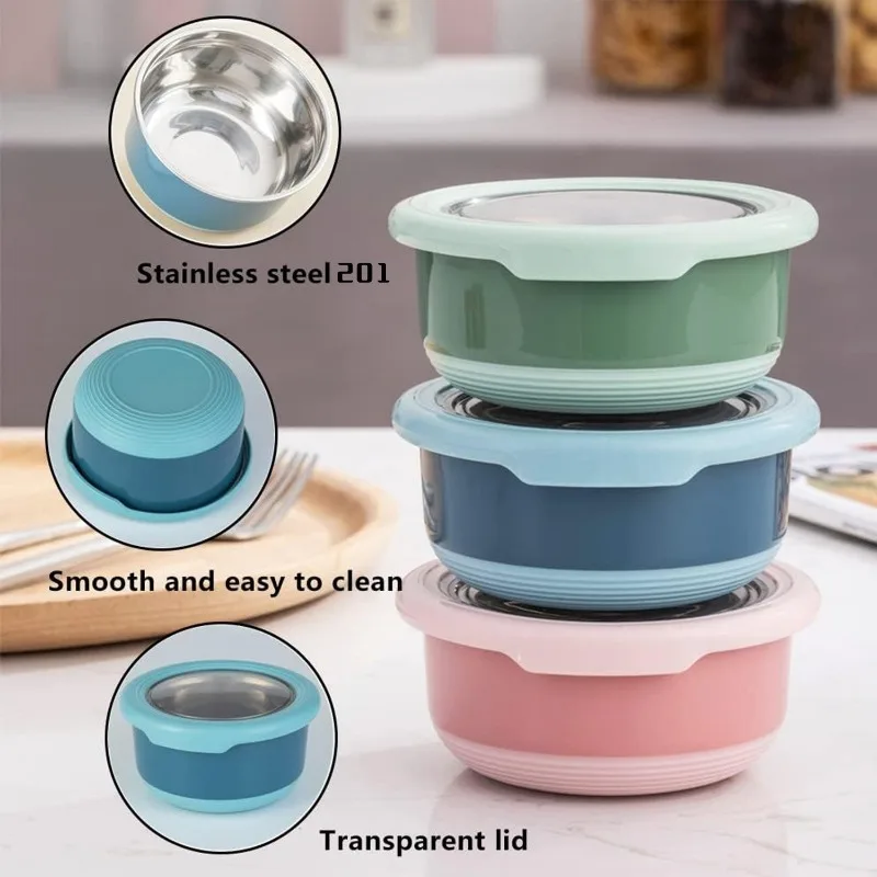 สแตนเลส Crisper รอบพร้อมฝาปิดน - Food Storage Tupperware บทวิจารณ์และราคา