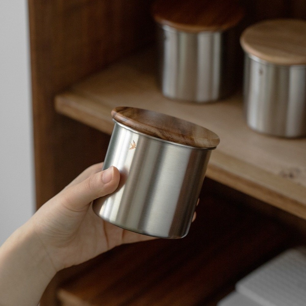 โถใส่มัทฉะสแตนเลสใหม่ ฝาไม้ ขน - Food Storage News บทวิจารณ์และราคา