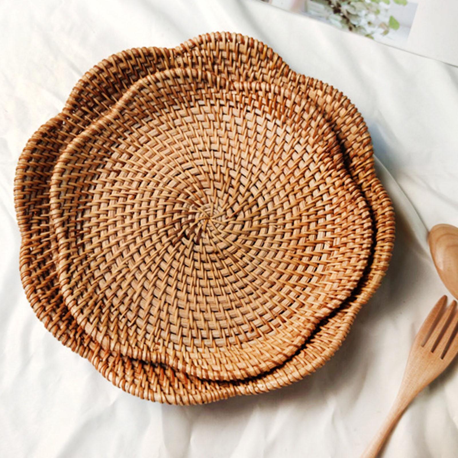 ถาดเสิร์ฟทรงกลมทำจากหวาย ถักมื - Food Storage Room บทวิจารณ์และราคา