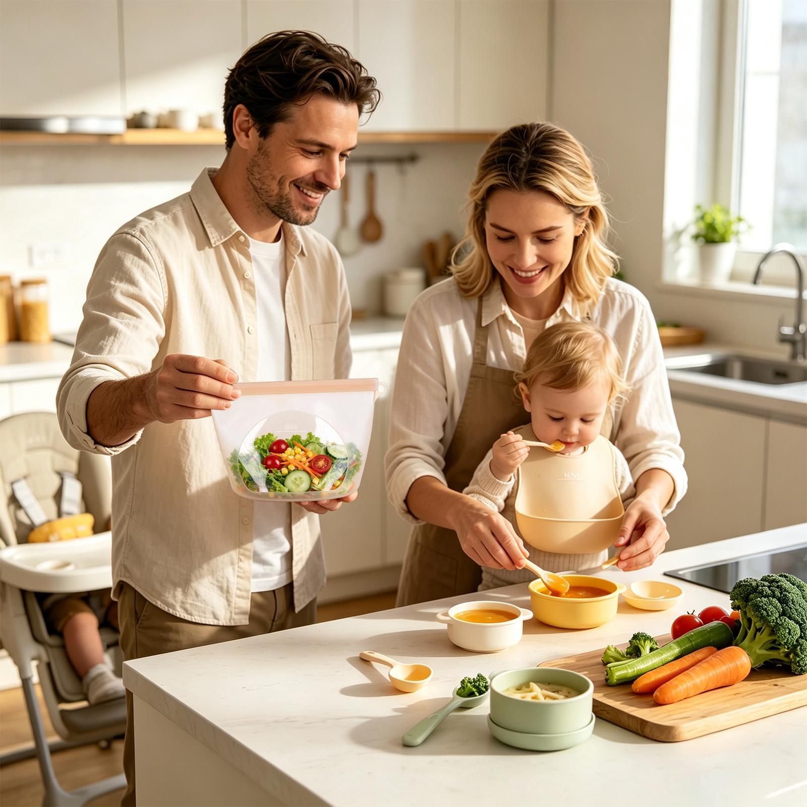 ถุงเก็บอาหารซิลิโคน 1000 มล. ถ - Ziploc Food Storage บทวิจารณ์และราคา