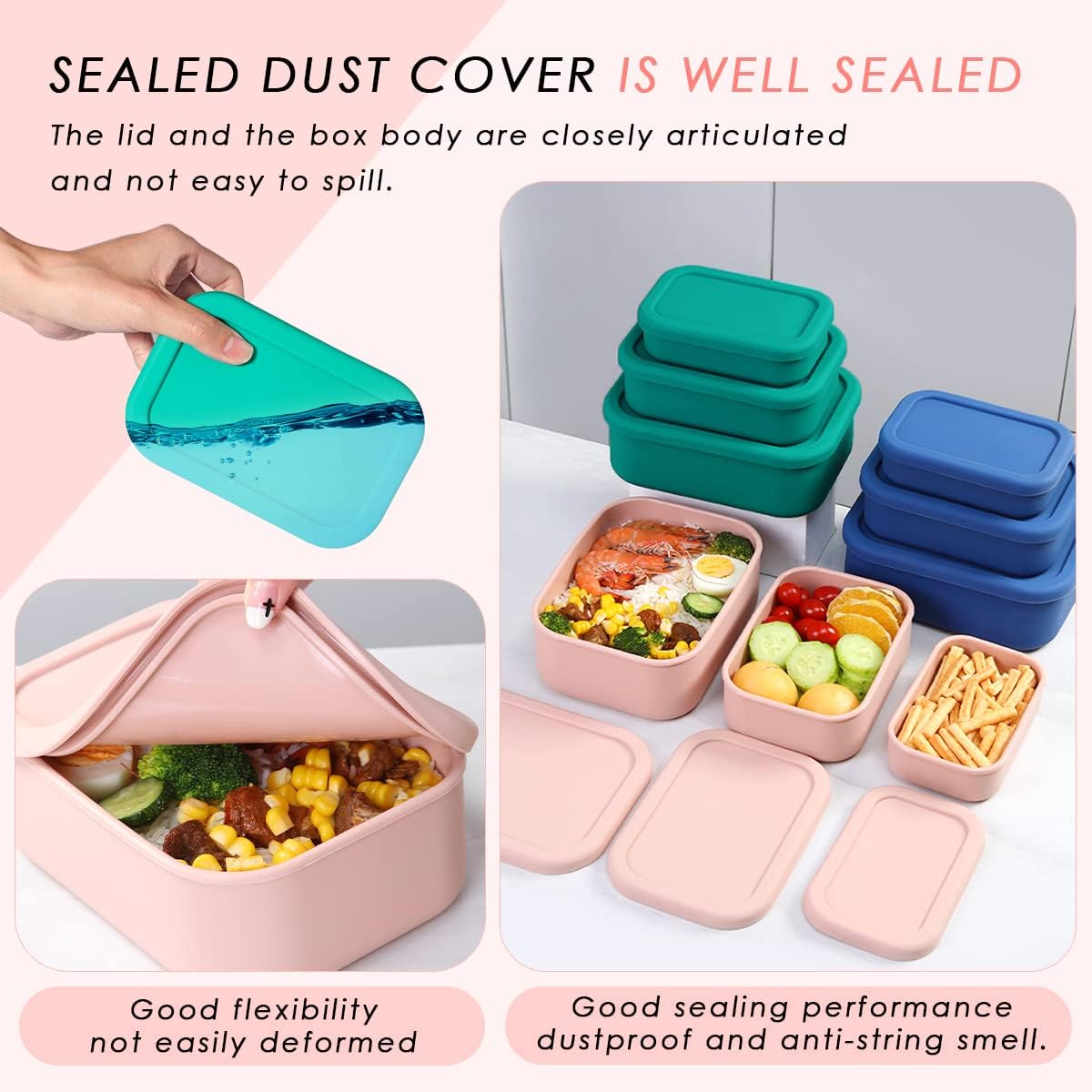 กล่องเบนโตะซิลิโคนกล่องอาหารกล - Food Storage Tupperware บทวิจารณ์และราคา