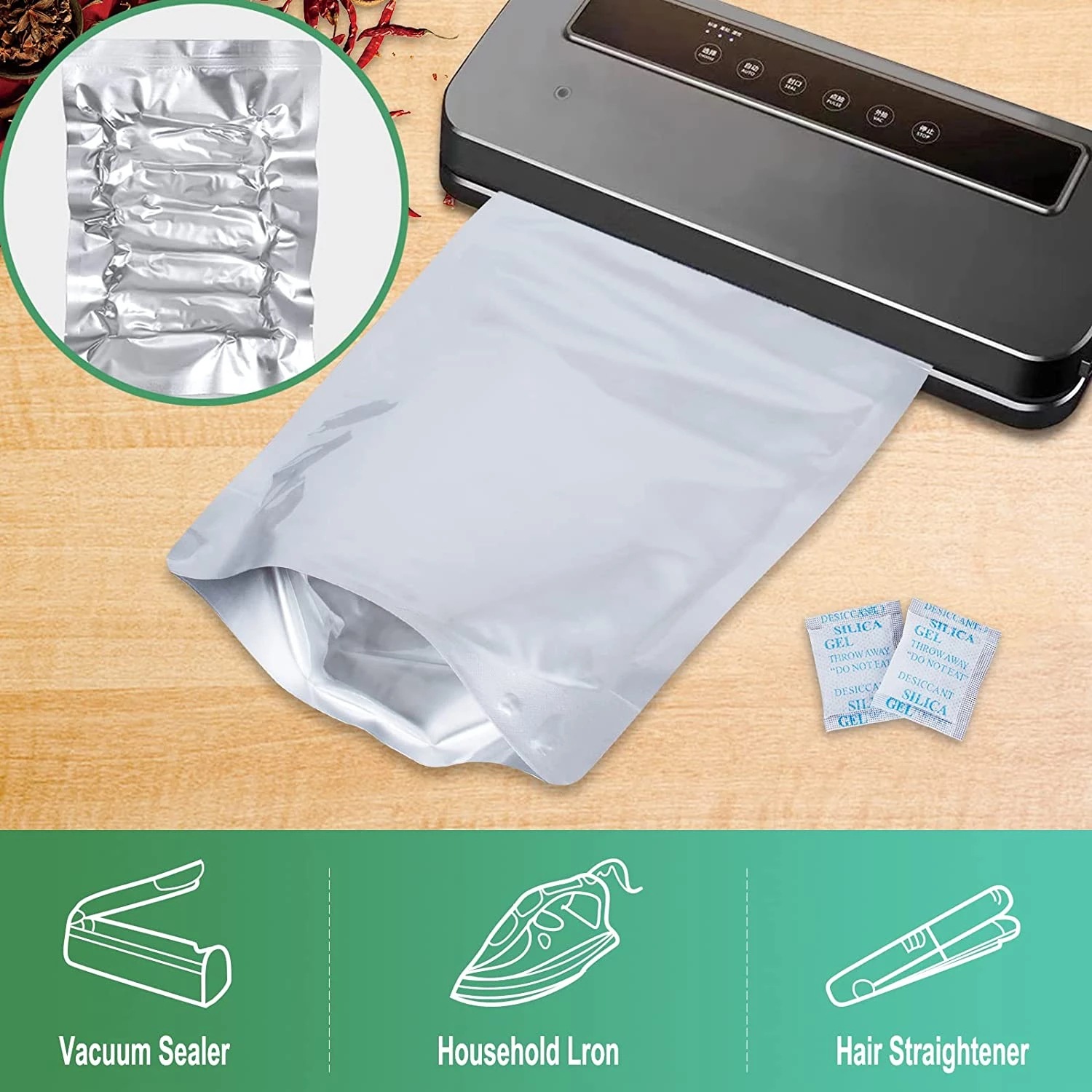 ถุงฟอยล์อลูมิเนียมแบบมีซิปล็อค - Food Storage Oxygen Absorbers บทวิจารณ์และราคา