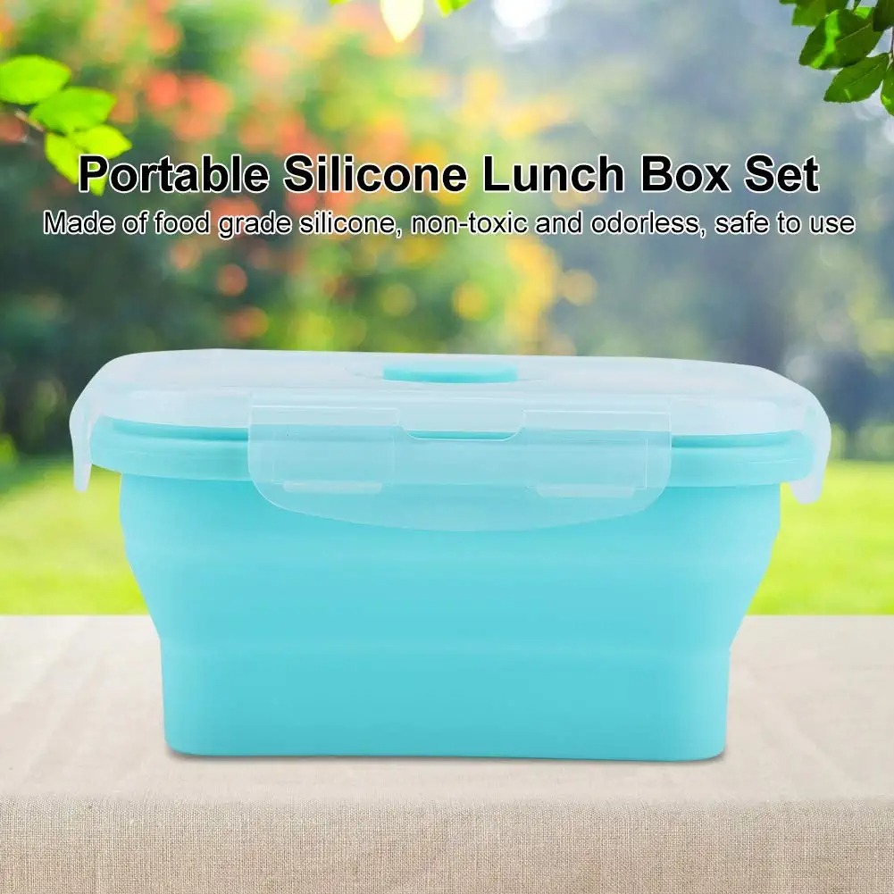4 ขนาดพับซิลิโคนอาหารแบบพกพา B - Food Storage Tupperware บทวิจารณ์และราคา