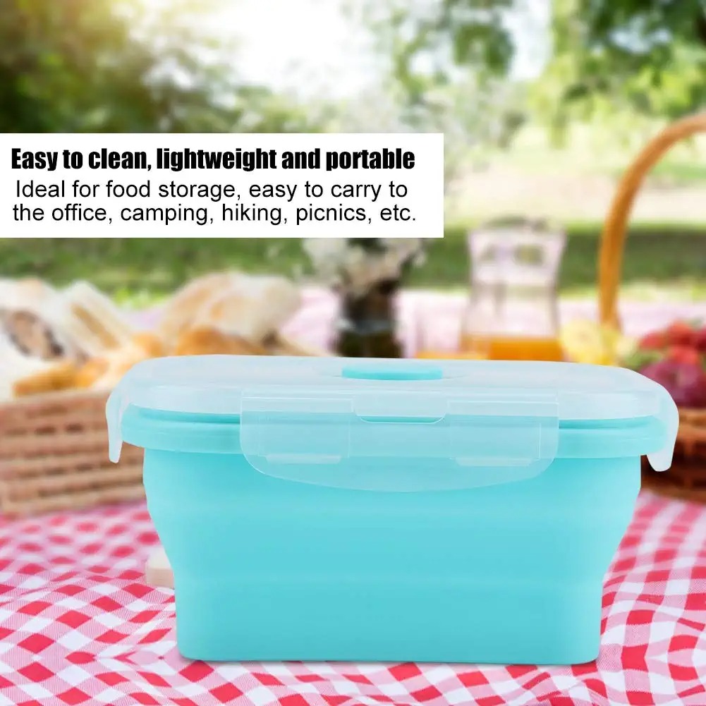 4 ขนาดพับซิลิโคนอาหารแบบพกพา B - Food Storage Tupperware บทวิจารณ์และราคา
