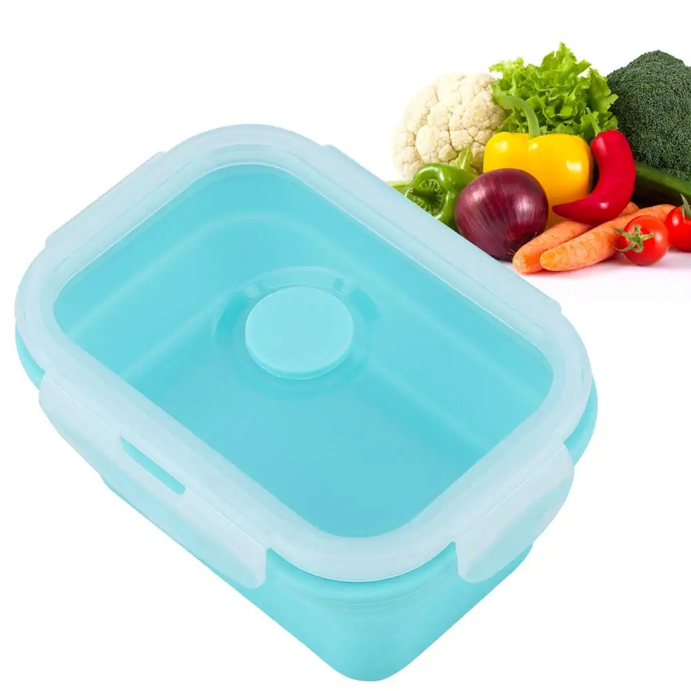 4 ขนาดพับซิลิโคนอาหารแบบพกพา B - Food Storage Tupperware บทวิจารณ์และราคา