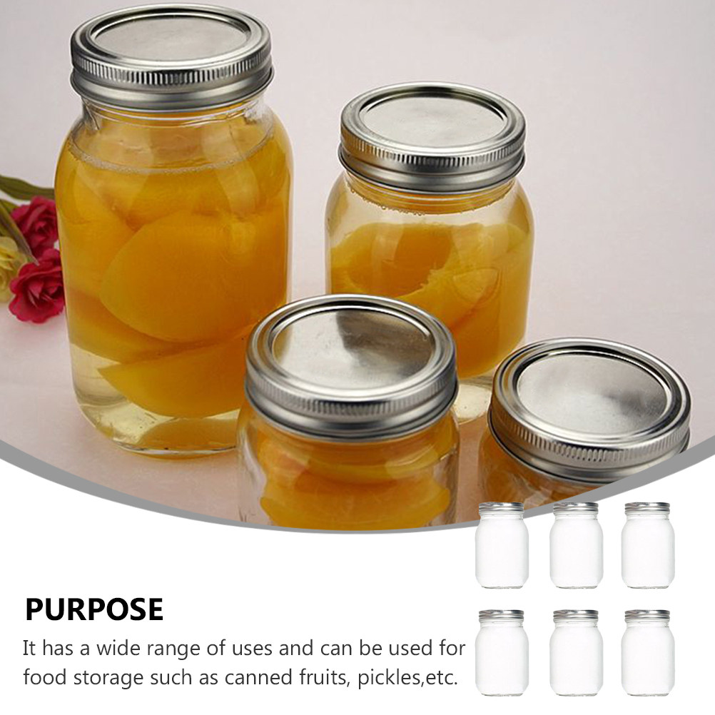 ขวดแก้วใสทรงกลม 6 ชิ้น พร้อมฝา - Food Storage With Lids บทวิจารณ์และราคา