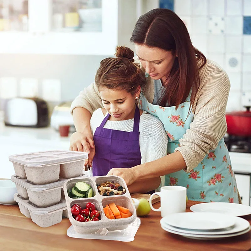 กล่องเก็บอาหาร4ช่องช่องใส่ตู้เ - Food Storage Plastic Boxes บทวิจารณ์และราคา