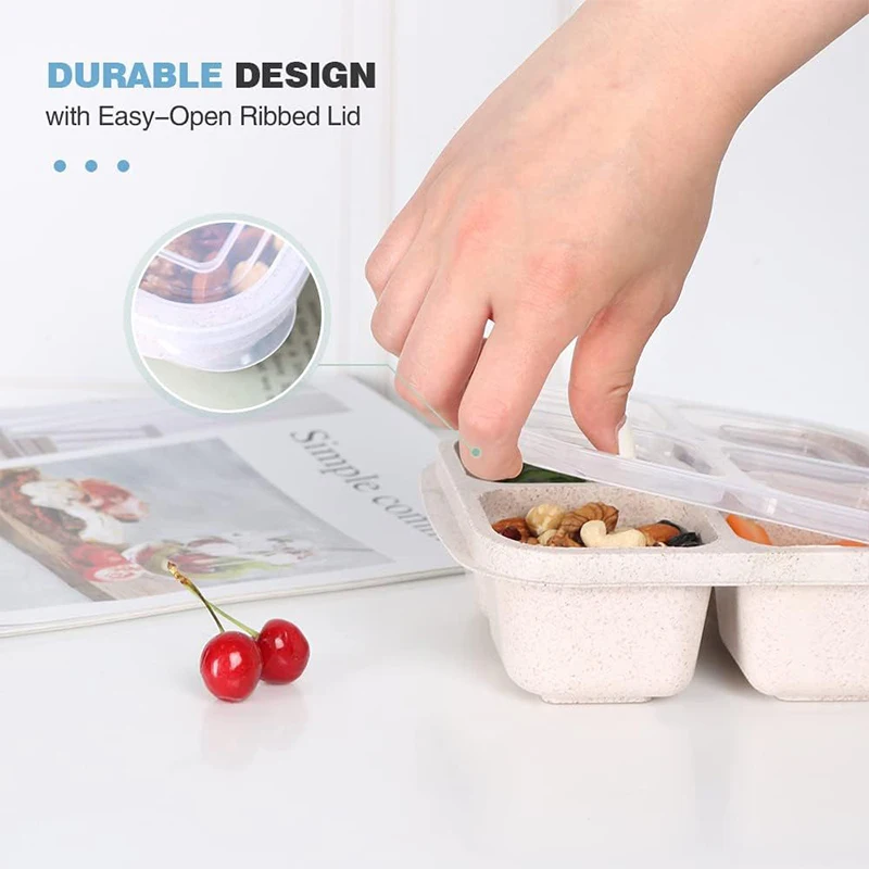 กล่องเก็บอาหาร4ช่องช่องใส่ตู้เ - Food Storage Plastic Boxes บทวิจารณ์และราคา
